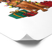 クリスマス照明サンタローデシアンリッジバックドッグキリスト ポスター (角)