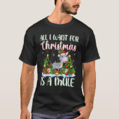 クリスマス照明サンタ私はクリスマスのために欲しいすべてはA Tシャツ (正面)