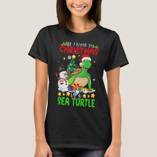 クリスマス照明サンタ私はクリスマスのために欲しいすべてはA Tシャツ (正面)