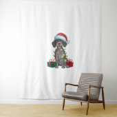 クリスマス照明サンタ・ドイツ金髪の指針犬 タペストリー (インサイチュ)