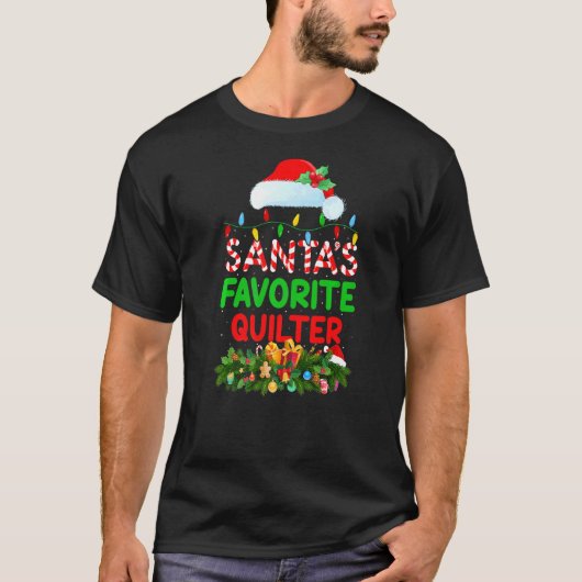 クリスマス照明サンタSキルターお気に入りのクリスマス Tシャツ (正面)