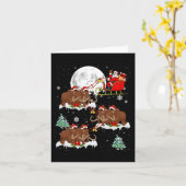 クリスマス照明ツリーサンタライディングウーリーマンモスチャール カード (黄色い花)