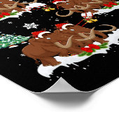 クリスマス照明ツリーサンタライディングウーリーマンモスチャール ポスター (角)