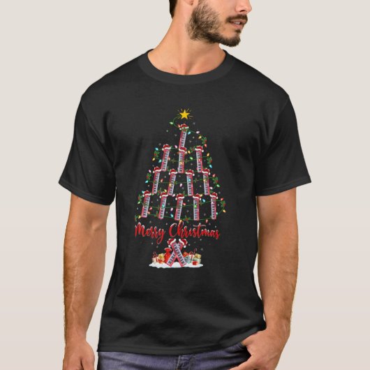 クリスマス照明マッチングサンタシンセサイザークリスマス Tシャツ (正面)