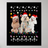 クリスマス照明マッチング醜いプードルドッグクリスマス8 ポスター (正面)