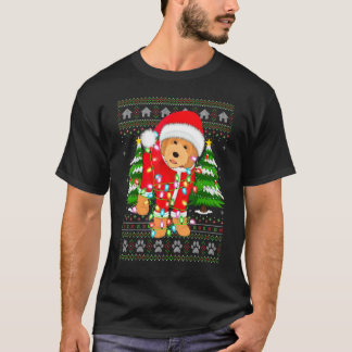 クリスマス照明醜いサンタゴルデンドルクリスマス Tシャツ