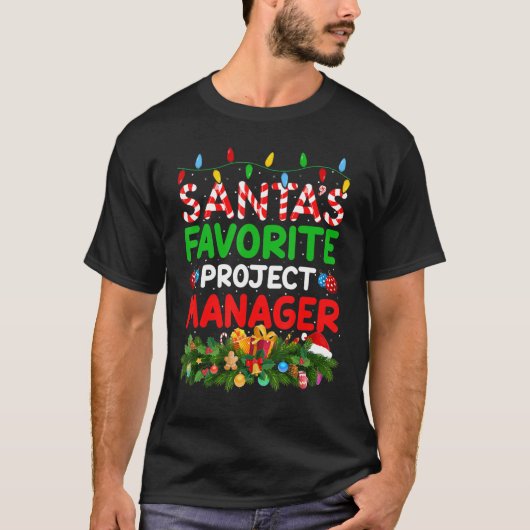 クリスマス照明Santaのプロジェお気に入りのクトマネージャChr Tシャツ (正面)