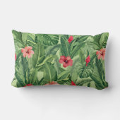 クリスマス熱帯ハワイアン植物葉フローラ ランバークッション (裏面)