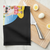 クリスマス熱帯ビーチおもしろいサンタクロース キッチンタオル (四つ折り)