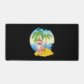 クリスマス熱帯ビーチおもしろいサンタクロース デスクマット (正面)