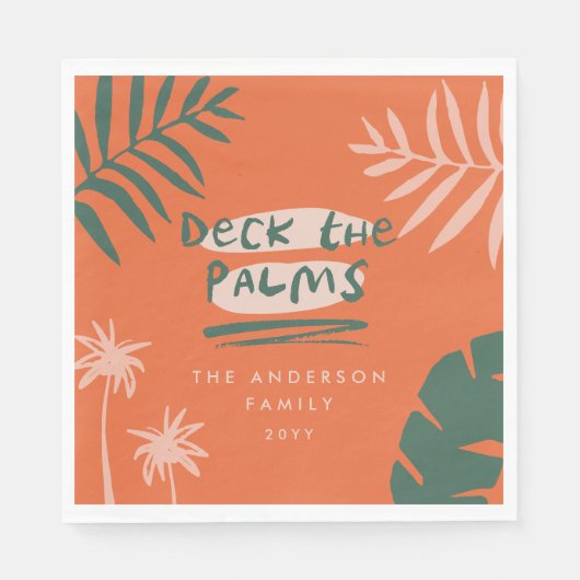 クリスマス熱帯モダンミニマル スタンダードランチョンナプキン (正面)