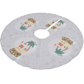 クリスマス熱帯夏の雪のグローブサンタ ブラッシュドポリエステルツリースカート (アングル)