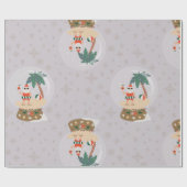 クリスマス熱帯夏の雪のグローブサンタ ラッピングペーパー (フラット)