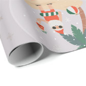クリスマス熱帯夏の雪のグローブサンタ ラッピングペーパー (ロールコーナー)