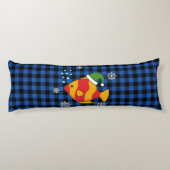 クリスマス熱帯魚の青いバッファローパターンの漫画 ボディピロー (裏面)