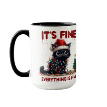 クリスマス熱狂するのライトアップの黒猫