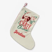 クリスマス熱狂するの休暇 スモールクリスマスストッキング (正面 (吊り時))