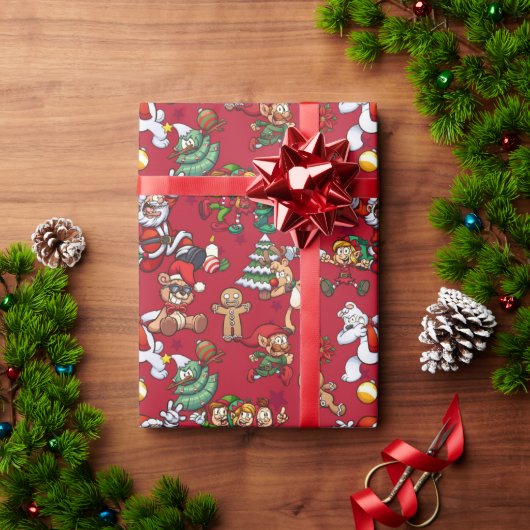 クリスマス熱狂する ラッピングペーパー (クリスマスギフト)