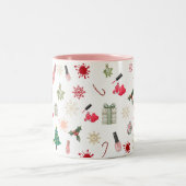 クリスマス爪、 ネイルポーランドパターン ツートーンマグカップ (中央)