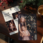 クリスマス版家族写真雑誌の表紙 シーズンカード