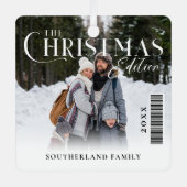 クリスマス版家族写真雑誌の表紙 メタルオーナメント (正面)