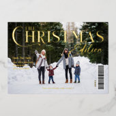 クリスマス版家族写真雑誌の表紙 箔シーズンカード (正面)