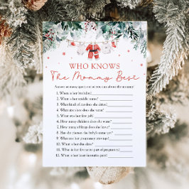 クリスマス版「ママのことを一番知っているのは誰?」ベビーシャワーゲーム 招待状