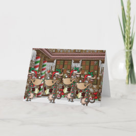 クリスマス牛のカロリング シーズンカード