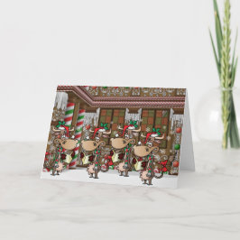 クリスマス牛のカロリング シーズンカード