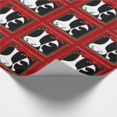 クリスマス牛の光沢ラッピングパパ ラッピングペーパー (角)