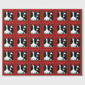 クリスマス牛の光沢ラッピングパパ ラッピングペーパー (フラット)