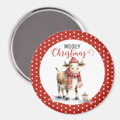 クリスマス牛の駒 マグネット (正面/裏面)