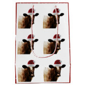 クリスマス牛ギフトバッグ ミディアムペーパーバッグ (裏面)