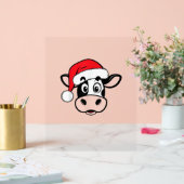 クリスマス牛サンタかわいいクリスマスハイファーガールズキッズW アクリルサイン (ウェディング)