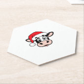 クリスマス牛サンタかわいいクリスマスハイファーガールズキッズW ペーパーコースター (アングル)
