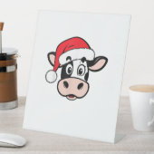 クリスマス牛サンタかわいいクリスマスハイファーガールズキッズW 台座サイン (インサイチュ)