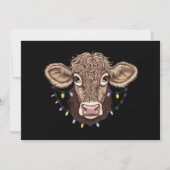 クリスマス牛好きライト農場農夫Xmas シーズンカード (正面)