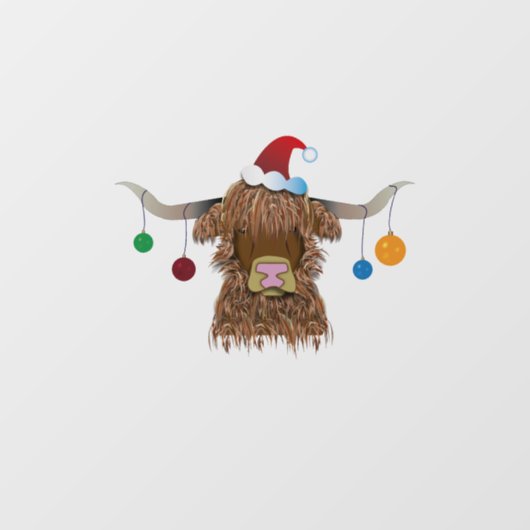 クリスマス牛 ウィンドウサイン (シート)