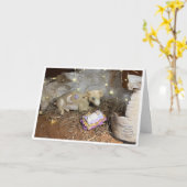 クリスマス牛 カード (黄色い花)