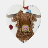 クリスマス牛 セラミックオーナメント (右)