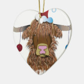 クリスマス牛 セラミックオーナメント (左)