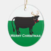 クリスマス牛 セラミックオーナメント (左)