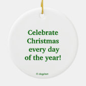 クリスマス牛 セラミックオーナメント (裏面)