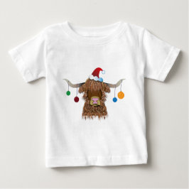 クリスマス牛 ベビーTシャツ