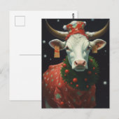 クリスマス牛 ポストカード (正面/裏面)