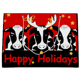 クリスマス牛 ラージペーパーバッグ