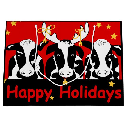 クリスマス牛 ラージペーパーバッグ (正面)