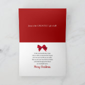 クリスマス牧師と家族の贈り物の大弓 カード (内部)