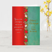 クリスマス牧師クリスチャン・レッドポインセチア・ガーランド カード (黄色い花)