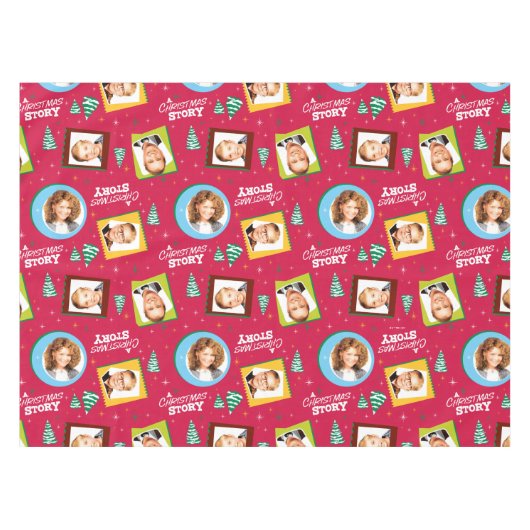 クリスマス物語 |家族の写真パターン テーブルクロス (正面(横))